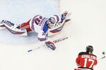 NEWARK, NJ - MAY 19:  Henrik Lundqvist #30 of the New York Rangers defends against Ilya Kovalchuk #17 of the New Jersey Devils in Game Three of the Eastern Conference Final during the 2012 NHL Stanley Cup Playoffs at the Prudential Center on May 19, 2012 in Newark, New Jersey.  (Photo by Jim McIsaac/Getty Images)