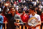 ROME, ITALY - MAY 21:  Rafael Nadal of Spain lifts the trophy after defeating Novak Djokovic of Serbia in their final match during day ten of the Internazionali BNL d'Italia 2012 at the Foro Italico Tennis Centre on May 21, 2012 in Rome, Italy.  (Photo by Clive Brunskill/Getty Images)