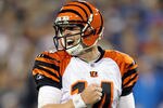 NASHVILLE, TN - NOVEMBER 06:  Andy Dalton #14 of the Cincinnati Bengals celebrates after throwing a touchdown pass during the NFL game against the Tennessee Titans at LP Field on November 6, 2011 in Nashville, Tennessee.  The Bengals won 24-17.(Photo by Andy Lyons/Getty Images)