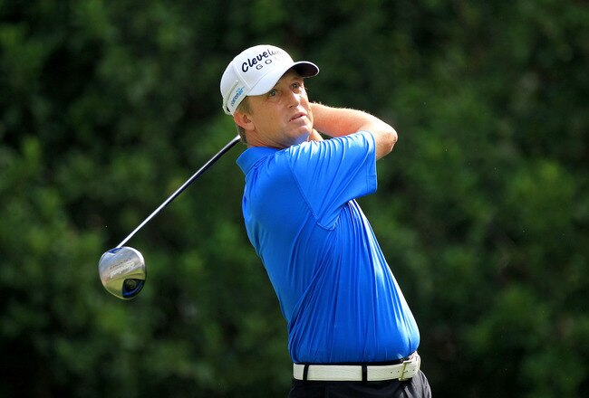 PONTE VEDRA BEACH, FL - MAY 10:  David Toms of the United States hits his tee shot on the 11th hole during the first round of THE PLAYERS Championship held at THE PLAYERS Stadium course at TPC Sawgrass on May 10, 2012 in Ponte Vedra Beach, Florida.  (Photo by Sam Greenwood/Getty Images)