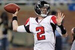 DETROIT, MI - OCTOBER 23:   Matt Ryan #2 of the Atlanta Falcons throws a third quarter pass while playing the Detroit Lions at Ford Field on October 23, 2011 in Detroit, Michigan. Atlanta won the game 23-16. (Photo by Gregory Shamus/Getty Images)