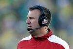 PASADENA, CA - JANUARY 02:  Head coach Bret Bielema of the Wisconsin Badgers looks on as the Badgers take on the Oregon Ducks at the 98th Rose Bowl Game on January 2, 2012 in Pasadena, California.  (Photo by Kevork Djansezian/Getty Images)