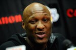 EL SEGUNDO, CA - MAY 11:  Lamar Odom #7 of the Los Angeles Lakers speaks during a news conference at the Lakers training facility on May 11, 2011 in El Segundo, California. The Lakers were swept out of their best of seven series with the Dallas Mavericks four games to none. NOTE TO USER: User expressly acknowledges and agrees that, by downloading and or using this photograph, User is consenting to the terms and conditions of the Getty Images License Agreement.  (Photo by Kevork Djansezian/Getty Images)