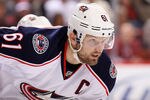 GLENDALE, AZ - APRIL 03:  Rick Nash #61 of the Columbus Blue Jackets in action during the NHL game against the Phoenix Coyotes at Jobing.com Arena on April 3, 2012 in Glendale, Arizona.  (Photo by Christian Petersen/Getty Images)