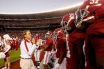 TUSCALOOSA, AL - OCTOBER 22:  Head coach Nick Saban of the Alabama Crimson Tide leads his team on the field to face the Tennessee Volunteers at Bryant-Denny Stadium on October 22, 2011 in Tuscaloosa, Alabama.  (Photo by Kevin C. Cox/Getty Images)