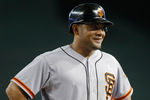 PHOENIX, AZ - MAY 13:  Melky Cabrera #53 of the San Francisco Giants smiles after his third hit of the game which included a solo home run against the Arizona Diamondbacks during a MLB game at Chase Field on May 13, 2012 in Phoenix, Arizona.  (Photo by Ralph Freso/Getty Images)