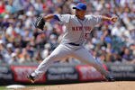 DENVER, CO - APRIL 29:  Starting pitcher Johan Santana #57 of the New York Mets delivers against the Colorado Rockies at Coors Field on April 29, 2012 in Denver, Colorado. The Mets defeated the Rockies 6-5 in 11 innings.  (Photo by Doug Pensinger/Getty Images)