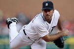 DETROIT, MI - MAY 18:  Justin Verlander #35 of the Detroit Tigers pitches in the fifth inning during the game against the Pittsburgh Pirates at Comerica Park on May 18, 2012 in Detroit, Michigan.  (Photo by Leon Halip/Getty Images)