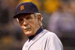 OAKLAND, CA - MAY 10:  Manager Jim Leyland #10 of the Detroit Tigers returns to the dugout after making a pitching change against the Oakland Athletics during the eighth inning at O.co Coliseum on May 10, 2012 in Oakland, California. The Detroit Tigers defeated the Oakland Athletics 10-6. (Photo by Jason O. Watson/Getty Images)