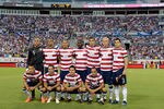 JACKSONVILLE, FL - MAY 26: Team USA pose for a group photo prior to their friendly game against Team Scotland on May 26, 2012 at EverBank Field in Jacksonville, Florida. (Photo by Gary Bogdon/Getty Images)