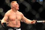 LAS VEGAS - JULY 11:  Brock Lesnar reacts after knocking out Frank Mir during their heavyweight title bout during UFC 100 on July 11, 2009 in Las Vegas, Nevada.  (Photo by Jon Kopaloff/Getty Images)