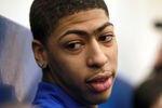 LEXINGTON, KY - APRIL 17:  Anthony Davis talks with the media during the news conference in which he announced he will enter the NBA draft at Joe Craft Center on April 17, 2012 in Lexington, Kentucky.  (Photo by Andy Lyons/Getty Images)