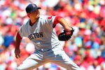 PHILADELPHIA, PA - MAY 20:  Josh Beckett #19 of the Boston Red Sox pitches against the Philadelphia Phillies in a MLB interleague baseball game on May 20, 2012 at Citizens Bank Park in Philadelphia, Pennsylvania. (Photo by Rich Schultz/Getty Images)