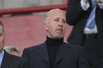 BIRMINGHAM, UNITED KINGDOM - OCTOBER 14:  Villa chairman Randy Lerner (r) takes his seat during the Barclays Premiership match between Aston villa and Tottenham Hotspur at Villa Park on October 14, 2006 in Birmingham, England.  (Photo by Stu Forster/Getty Images)