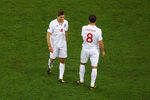 CAPE TOWN, SOUTH AFRICA - JUNE 18:  Captain Steven Gerrard and Frank Lampard of England look dejected during the 2010 FIFA World Cup South Africa Group C match between England and Algeria at Green Point Stadium on June 18, 2010 in Cape Town, South Africa.  (Photo by Lars Baron/Getty Images)