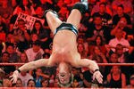 LAS VEGAS - AUGUST 24:  Wrestler Chris Jericho jumps off the ropes at wrestler MVP during the WWE Monday Night Raw show at the Thomas & Mack Center August 24, 2009 in Las Vegas, Nevada.  (Photo by Ethan Miller/Getty Images)