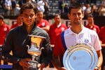 ROME, ITALY - MAY 21:  Rafael Nadal of Spain holds his winners  trophy after defeating Novak Djokovic of Serbia in their final match during day ten of the Internazionali BNL d'Italia 2012 at the Foro Italico Tennis Centre on May 21, 2012 in Rome, Italy.  (Photo by Clive Brunskill/Getty Images)