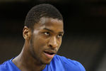 NEW ORLEANS, LA - MARCH 30:  Michael Kidd-Gilchrist #14 of the Kentucky Wildcats looks on during practice prior to the 2012 Final Four of the NCAA Division I Men's Basketball Tournament at the Mercedes-Benz Superdome on March 30, 2012 in New Orleans, Louisiana.  (Photo by Ronald Martinez/Getty Images)