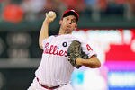 PHILADELPHIA , PA - AUGUST 26:  Roy Oswalt #44 of the Philadelphia Phillies pitches against the Florida Marlins at Citizens Bank Park on August 26, 2011 in Philadelphia, Pennsylvania.  (Photo by Len Redkoles/Getty Images)
