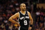 PHOENIX, AZ - MARCH 27:  Tony Parker #9 of the San Antonio Spurs during the NBA game against the Phoenix Suns at US Airways Center on March 27, 2012 in Phoenix, Arizona. The Spurs defeated the Suns 107-100. NOTE TO USER: User expressly acknowledges and agrees that, by downloading and or using this photograph, User is consenting to the terms and conditions of the Getty Images License Agreement.  (Photo by Christian Petersen/Getty Images)