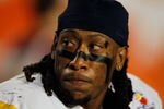MIAMI GARDENS, FL - JANUARY 04:  Bruce Irvin #11 of the West Virginia Mountaineers looks on against the Clemson Tigers during the Discover Orange Bowl at Sun Life Stadium on January 4, 2012 in Miami Gardens, Florida.  (Photo by Streeter Lecka/Getty Images)
