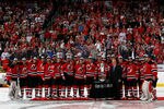 NEWARK, NJ - MAY 25:  The New Jersey Devils are presented with the Prince of Wales Trophy by NHL Deputy Commissioner Bill Daly after winning in Game Six of the Eastern Conference Final during the 2012 NHL Stanley Cup Playoffs against the New York Rangers at the Prudential Center on May 25, 2012 in Newark, New Jersey.  (Photo by Bruce Bennett/Getty Images)