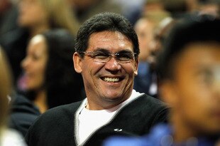 CHARLOTTE, NC - FEBRUARY 11:  Head coach Ron Rivera of the Carolina Panthers watches the game between the Charlotte Bobcats and the Los Angeles Clippers at Time Warner Cable Arena on February 11, 2012 in Charlotte, North Carolina. NOTE TO USER: User expressly acknowledges and agrees that, by downloading and or using this photograph, User is consenting to the terms and conditions of the Getty Images License Agreement.  (Photo by Streeter Lecka/Getty Images)