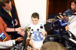 ST LOUIS, MO - MARCH 25:  Tyler Zeller #44 of the North Carolina Tar Heels looks dejected in the locker room as he answers questions from the media after they lost 80-67 against the Kansas Jayhawks during the 2012 NCAA Men's Basketball Midwest Regional Final at Edward Jones Dome on March 25, 2012 in St Louis, Missouri.  (Photo by Dilip Vishwanat/Getty Images)
