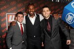 ANAHEIM, CA - NOVEMBER 12:  (L-R)mixed martial arts fighters Dominick Cruz,  Jon 'Bones' Jones and Carlos Condit attend UFC on Fox:  Live Heavyweight Championship at the Honda Center on November 12, 2011 in Anaheim, California.  (Photo by Jason Merritt/Getty Images)