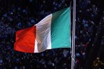 24 Feb 2002: The Italian flag flies during the Closing Ceremony of the Salt Lake City Winter Olympic Games at the Rice-Eccles Olympic Stadium in Salt Lake City, Utah. DIGITAL IMAGE. Mandatory Credit: Elsa/Getty Images