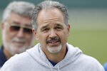 INDIANAPOLIS, IN - MAY 4: Head coach Chuck Pagano of the Indianapolis Colts looks on during a rookie minicamp at the team facility on May 4, 2012 in Indianapolis, Indiana. (Photo by Joe Robbins/Getty Images)