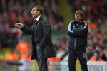 LIVERPOOL, ENGLAND - NOVEMBER 05:  Manager of Swansea City Brendan Rodgers gesticulates during the Barclays Premier League match between Liverpool and Swansea City at Anfield on November 5, 2011 in Liverpool, England.  (Photo by Clive Mason/Getty Images)