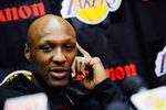 EL SEGUNDO, CA - MAY 11:  Lamar Odom #7 of the Los Angeles Lakers speaks during a news conference at the Lakers training facility on May 11, 2011 in El Segundo, California. The Lakers were swept out of their best of seven series with the Dallas Mavericks four games to none. NOTE TO USER: User expressly acknowledges and agrees that, by downloading and or using this photograph, User is consenting to the terms and conditions of the Getty Images License Agreement.  (Photo by Kevork Djansezian/Getty Images)