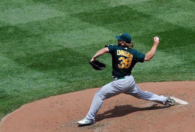 MINNEAPOLIS, MN - MAY 30: Andrew Carignan #38 of the Oakland Athletics delivers a pitch against the Minnesota Twins during the sixth inning on May 30, 2012 at Target Field in Minneapolis, Minnesota. (Photo by Hannah Foslien/Getty Images)