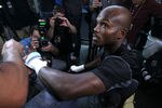 LOS ANGELES, CA - MAY 29:  Timothy Bradley gets his hands taped befoe sparring at a media workout  at Fortune Gym on May 29, 2012 in Los Angeles, California.  The workout is in advance of Bradley's upcoming WBO welterweight championship fight against Manny Pacquiao on June 9 at the MGM Grand in Las Vegas.  (Photo by Stephen Dunn/Getty Images)