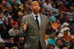 NEW ORLEANS, LA - MARCH 14:  Head coach Monty Williams of the New Orleans Hornets against the Los Angeles Lakers at the New Orleans Arena on March 14, 2012 in New Orleans, Louisiana.  NOTE TO USER: User expressly acknowledges and agrees that, by downloading and or using this photograph, User is consenting to the terms and conditions of the Getty Images License Agreement.  (Photo by Chris Graythen/Getty Images)