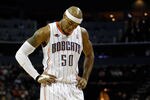 CHARLOTTE, NC - FEBRUARY 10:  Corey Maggette #50 of the Charlotte Bobcats reacts to a call against the Chicago Bulls during their game at Time Warner Cable Arena on February 10, 2012 in Charlotte, North Carolina. NOTE TO USER: User expressly acknowledges and agrees that, by downloading and or using this photograph, User is consenting to the terms and conditions of the Getty Images License Agreement.  (Photo by Streeter Lecka/Getty Images)