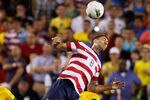 LANDOVER, MD - MAY 30:  Clint Dempsey #8 of USA heads the ball against Brazil during an International friendly game at FedExField on May 30, 2012 in Landover, Maryland.  (Photo by Rob Carr/Getty Images)