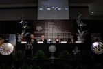 COLLEGE STATION, TX - SEPTEMBER 26: Southeastern Conference leadership chairman and president of the Florida Gators Bernie Machen, Southeastern Conference commissioner Mike Slive, president of the Texas A&M Aggies Dr. R. Bowen Loftin and Athletic director Bill Byrne of the Texas A&M Aggies address the media during a press conference for Texas A&M accepting an invitation to join the Southeastern Conference on September 26, 2011 in College Station, Texas. (Photo by Aaron M. Sprecher/Getty Images)