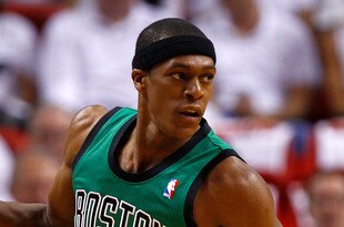 MIAMI, FL - MAY 30:  Rajon Rondo #9 of the Boston Celtics brings the ball up court in the first quarter against the Miami Heat in Game Two of the Eastern Conference Finals in the 2012 NBA Playoffs on May 30, 2012 at American Airlines Arena in Miami, Florida. NOTE TO USER: User expressly acknowledges and agrees that, by downloading and or using this photograph, User is consenting to the terms and conditions of the Getty Images License Agreement.  (Photo by Mike Ehrmann/Getty Images)