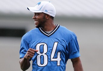 ALLEN PARK, MI - MAY 12:  Ryan Broyles #84 of the Detroit Lions looks on during a rookie mini camp at the Detroit Lions Headquarters and Training Facility on May 12, 2012 in Allen Park, Michigan. (Photo by Gregory Shamus/Getty Images)