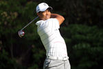 DUBLIN, OH - MAY 31:  Tiger Woods hits his tee shot on the par 4 13th hole during the first round of the Memorial Tournament presented by Nationwide Insurance at Muirfield Village Golf Club on May 31, 2012 in Dublin, Ohio.  (Photo by Andy Lyons/Getty Images)