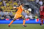 COLUMBUS, OH - MAY 26:  Goalkeeper Sean Johnson #25 of the Chicago Fire kicks the ball in to play against the Columbus Crew on May 26, 2012 at Crew Stadium in Columbus, Ohio. (Photo by Jamie Sabau/Getty Images)