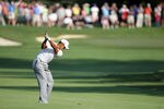 DUBLIN, OH - MAY 31: Tiger Woods hits his second shot on the 10th hole during the first round of the Memorial Tournament presented by Nationwide Insurance at Muirfield Village Golf Club on May 31, 2012 in Dublin, Ohio.  (Photo by Andy Lyons/Getty Images)