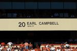 AUSTIN, TX - OCTOBER 25: The name and number of former player, Earl Campbell in the stands of the north endzone during play between the Oklahoma State Cowboys and the Texas Longhorns at Texas Memorial Stadium on October 25, 2008 in Austin, Texas.  (Photo by Ronald Martinez/Getty Images)