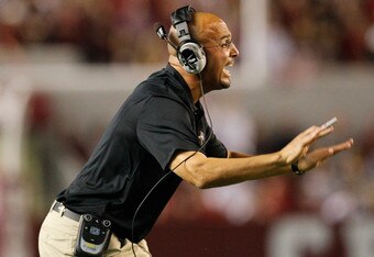 TUSCALOOSA, AL - OCTOBER 08:  Head coach James Franklin of the Vanderbilt Commodores against the Alabama Crimson Tide at Bryant-Denny Stadium on October 8, 2011 in Tuscaloosa, Alabama.  (Photo by Kevin C. Cox/Getty Images)