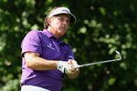 DUBLIN, OH - MAY 31:  Phil Mickelson watches his tee shot on the 14th hole during the first round of the Memorial Tournament presented by Nationwide Insurance at Muirfield Village Golf Club on May 31, 2012 in Dublin, Ohio.  (Photo by Scott Halleran/Getty Images)