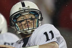 MADISON, WI - NOVEMBER 26:  Matt McGloin #11 of the Penn State Nittany Lions throws a pass against the Wisconsin Badgers at Camp Randall Stadium on November 26, 2011 in Madison, Wisconsin. Wisconsin defeated Penn State 45-7.  (Photo by Jonathan Daniel/Getty Images)