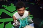 HOLLYWOOD, CA - MAY 30:  Manny Pacquiao spars with Feddie Roach in preparation for his fight against Timothy Bradley at the Wild Card Boxing Club on May 30, 2012 in Hollywood, California.  (Photo by Harry How/Getty Images)