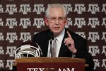 COLLEGE STATION, TX - SEPTEMBER 26:  Southeastern Conference commissioner Mike Slive speaks prior to a press conference for the Texas A&M Aggies accepting an invitation to join the Southeastern Conference on September 26, 2011 in College Station, Texas. (Photo by Aaron M. Sprecher/Getty Images)